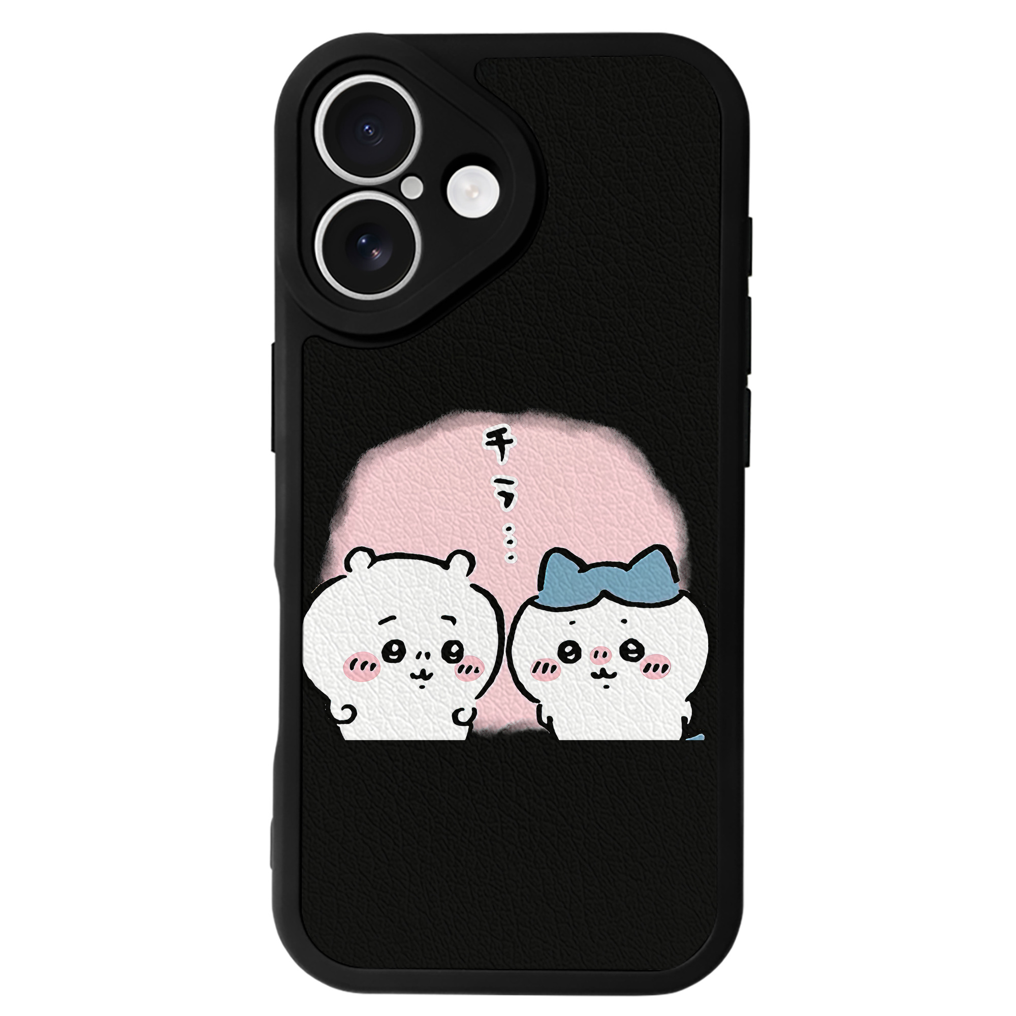 （画像用） ちいかわ ハチワレ Chii-kawa hachiware 【iPhone 16シリーズ対応】シリコンスマホケース（レザー調） 材質：シリコン